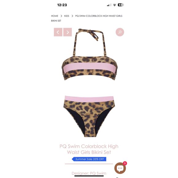 PQ PILYQ Girls 2 leopard print and pink 2 piece - Picture 5 of 5